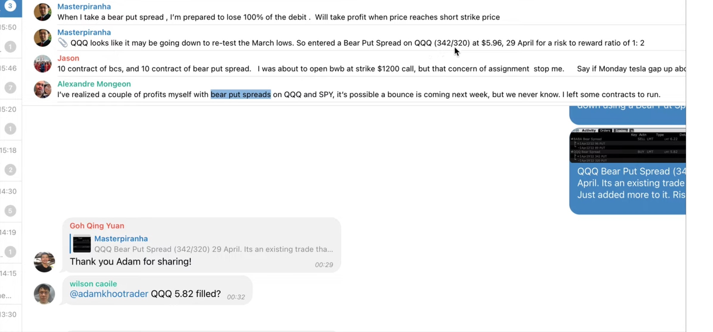 Adam Shorting the QQQ using Put Option Spread