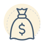 Forex trading course - money bag icon