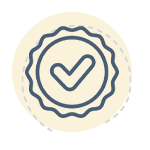 Check mark in a seal icon