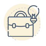 Briefcase and lightbulb icon