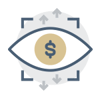 Dollar sign in eye icon