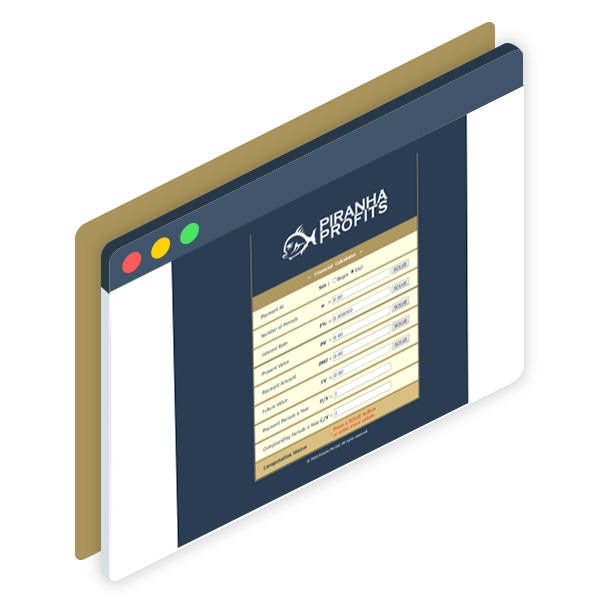 Screenshot of the Piranha Profits Financial Planning Calculator