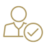 Person with a check mark icon