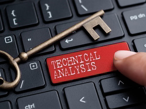 Key and keyboard button with the word Technical Analysis