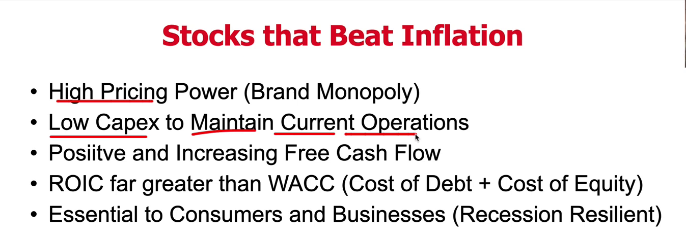 Stocks that beat inflation characteristics