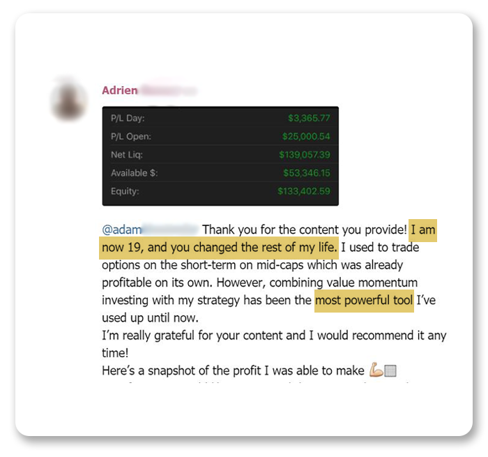 Value Momentum Investing course review - Adrien