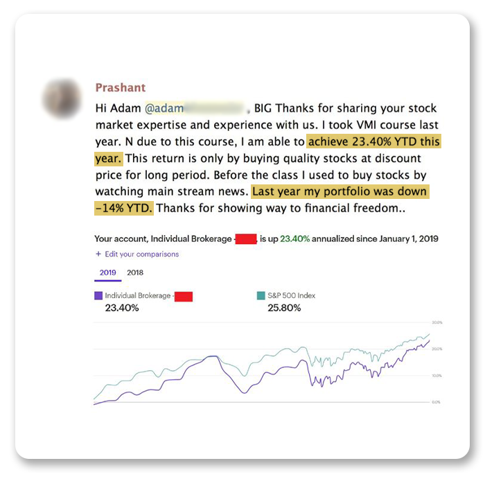 Value Momentum Investing course review - Prashant-2