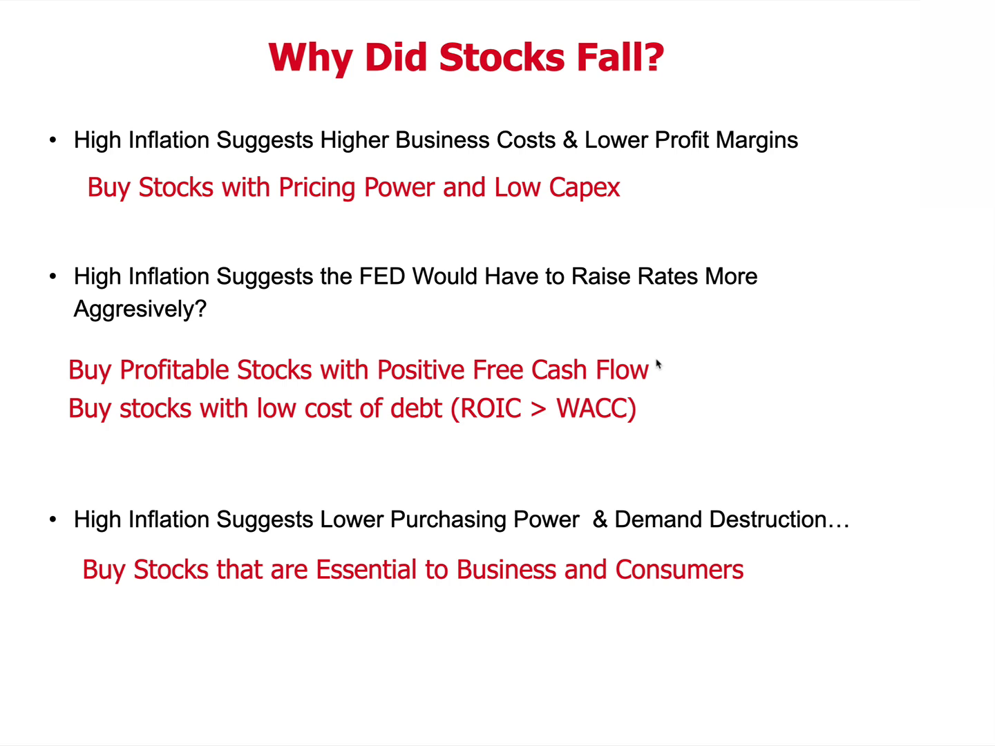 Why Did Stocks Fall