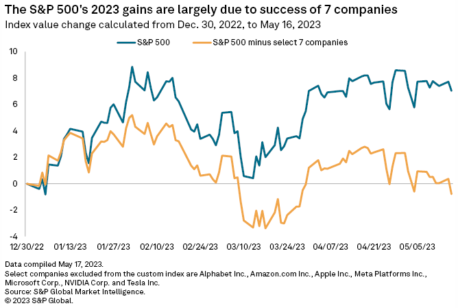 The S&P 500's 2023 Gains are largely due to the success of 7 companies